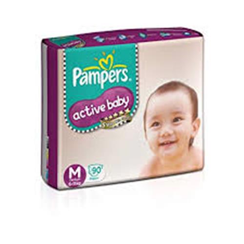 PAMPERS DIAPERS ACTIVE BABY M 90N